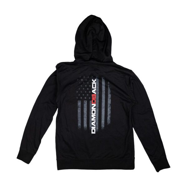 DB Flag Zip Up Lightweight Hoodie - Black