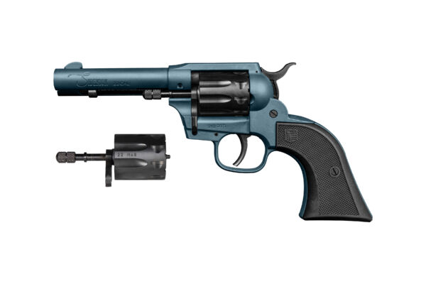 Sidekick, 4.5", .22 LR & .22 Mag Cylinders, Jesse James Civil Defense Blue