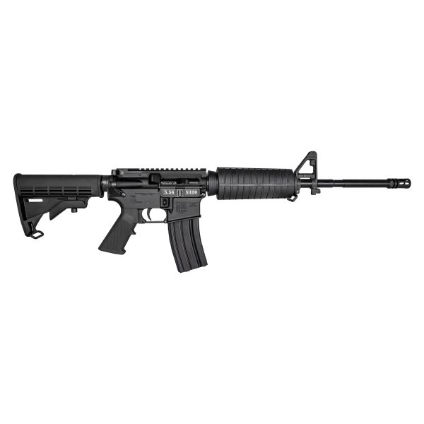 DB15, 16" Extended Line, Standard 2 Piece Black Polymer Rail, Single Rail Gas Block, 5.56 NATO, Black