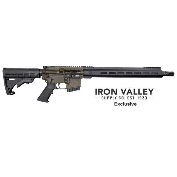 Iron Valley Exclusive, CA Compliant, DB15, 16" Carbon Series w/ 15” M-LOK RAIL, 5.56 NATO, Duo-Tone Black / OD Green