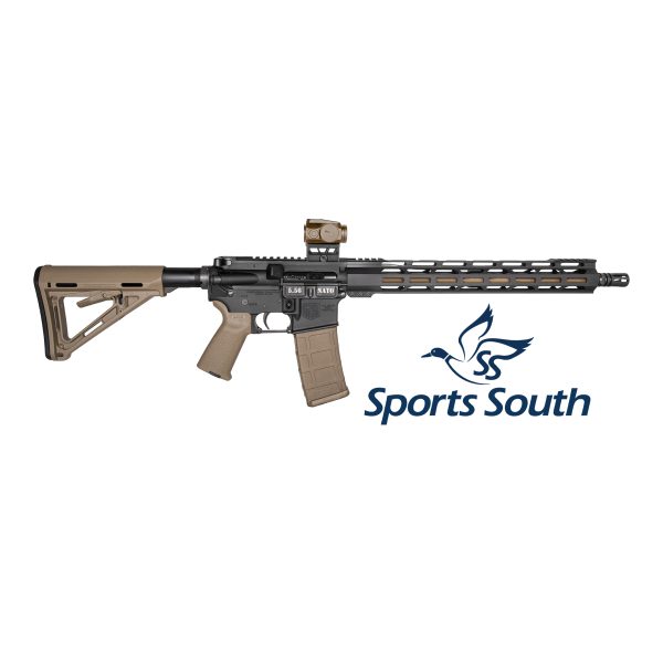 Sports South Exclusive, DB15, 16" Carbon Series w/ 15” M-LOK Rail, 5.56 NATO, w/ Viridian Venta Green Dot, Black w/ FDE Barrell