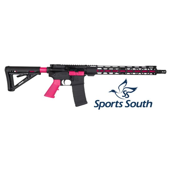 Sports South Exclusive, DB15, 16" Carbon Series w/ 15” M-LOK Rail, 5.56 NATO, Black w/ Pink Barrell