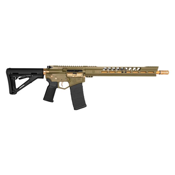 DB15, 16" Black Gold Series, w/ 15" M-LOK V Rail w/ Anti-Slip Texture Pads, 5.56 NATO, Green Cerakote & Gold Plated Accents