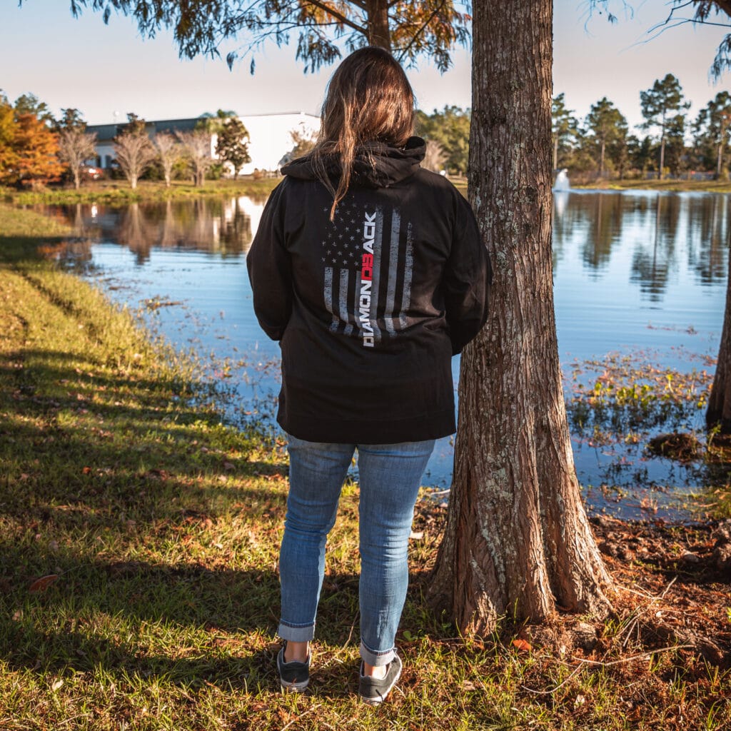 DB Flag Zip Up Lightweight Hoodie - Black - Image 4