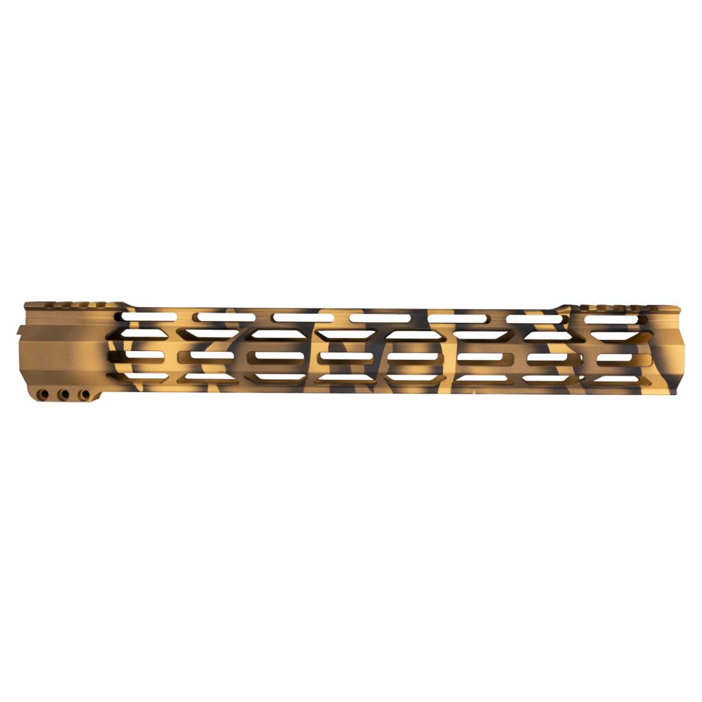<strong>**SOLD OUT**</strong>  -  Gold/Black Tiger Stripe AR15 Upper, Rail, and Lower Cerakote Set - Image 4