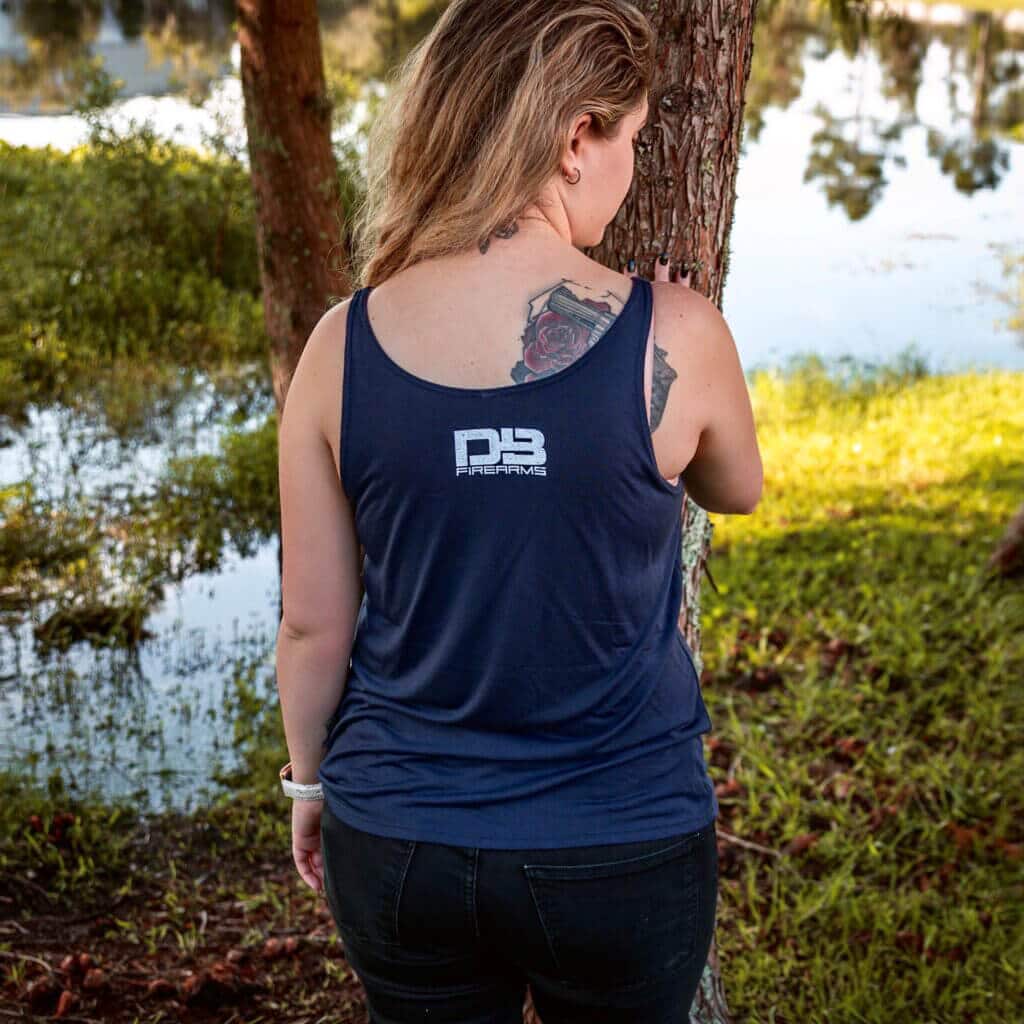 American Flag Gun Tank Top - Midnight Navy - Image 4