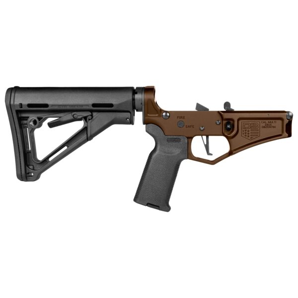 DB15 223/556/300BO COMPLETE ASSEMBLED DIAMOND RIFLE LOWER, MIDNIGHT BRONZE, MAGPUL FURNITURE, CMC TRIGGER