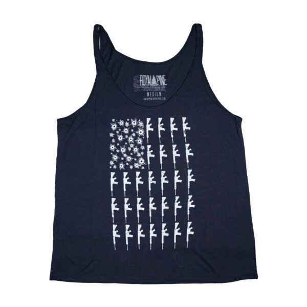 American Flag Gun Tank Top - Midnight Navy